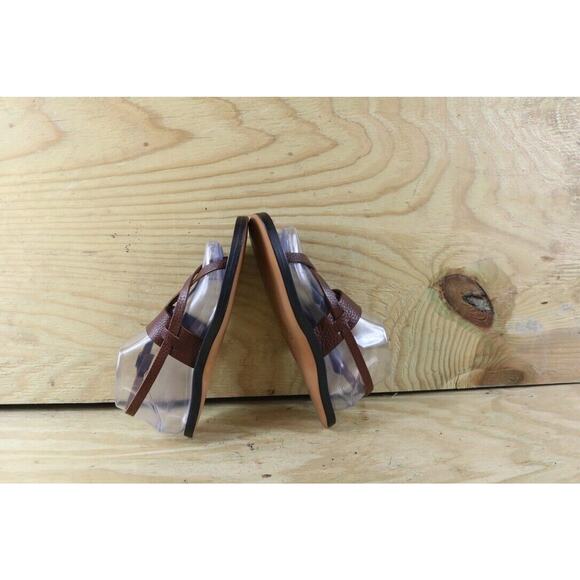 J. crew Sandals 7 Womens Brown Leather Upper and Sole Buckle Arch Support Italy - Picture 5 of 8